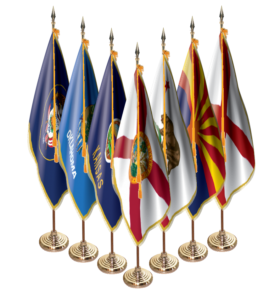State Indoor Presentation Flagpole Sets