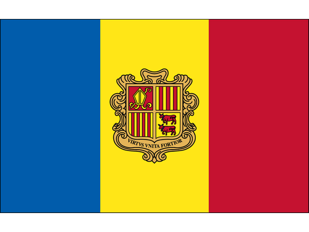 Andorra w/ Seal Flag for Indoor Use