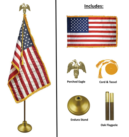 American Indoor Presentation Flagpole Set - Eder