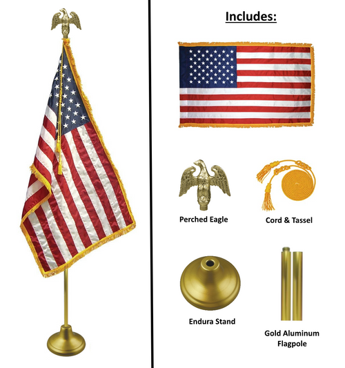 American Indoor Presentation Flagpole Set - Eder