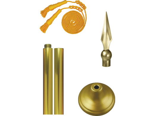 Afghanistan Indoor Presentation Flagpole Set - 11' Gold Pole