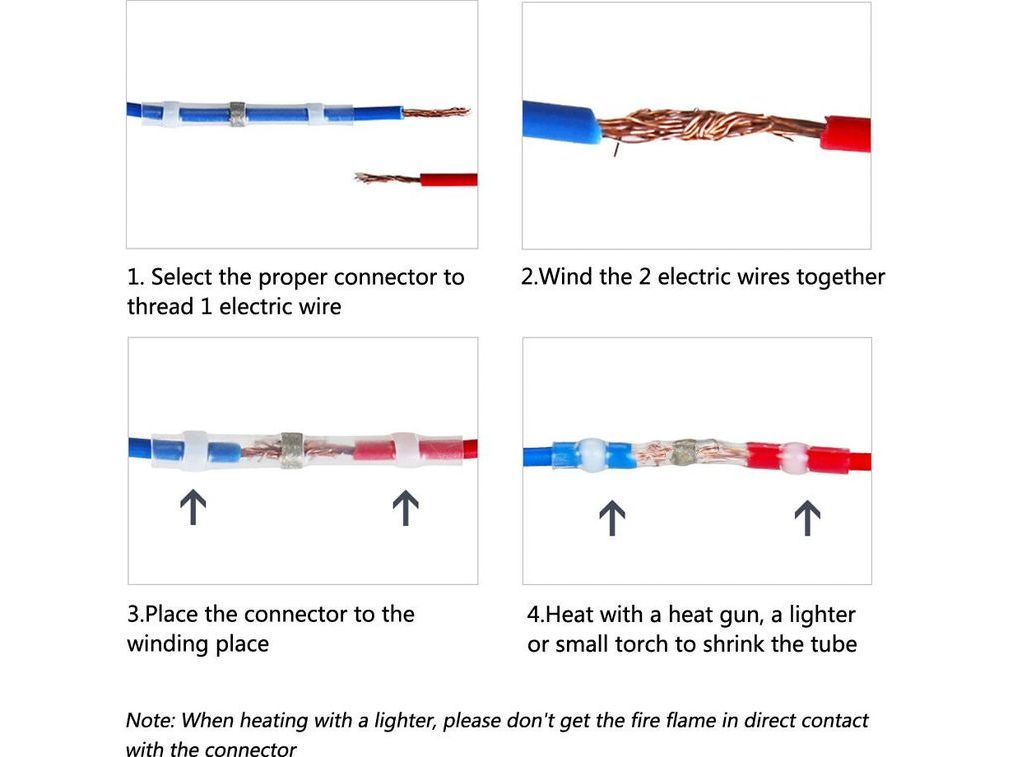 Step by Step instructions on how to splice the positive and negative conductors. Note, positive must be connected to positive and negative to the negative. Please see additional video on how to finish the splice using the black heat shrink tubing over the previously joined conductors and black outer jacket of the low voltage cable.