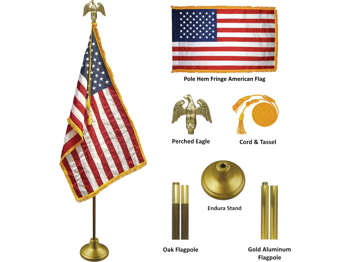 American Indoor Presentation Flagpole Set - Eder