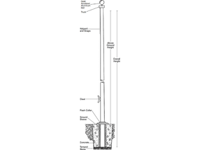 External Halyard Flagpole - Fiberglass