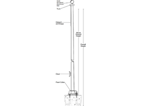 External Halyard Flagpole - Fiberglass