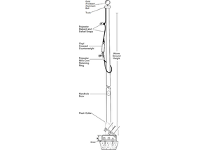 Internal Halyard Flagpole - Fiberglass