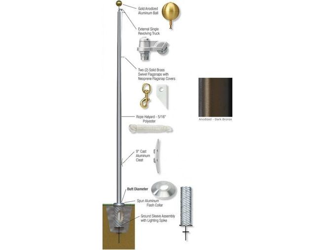 20'-25' External Revolving Flagpole - Aluminum (GS)