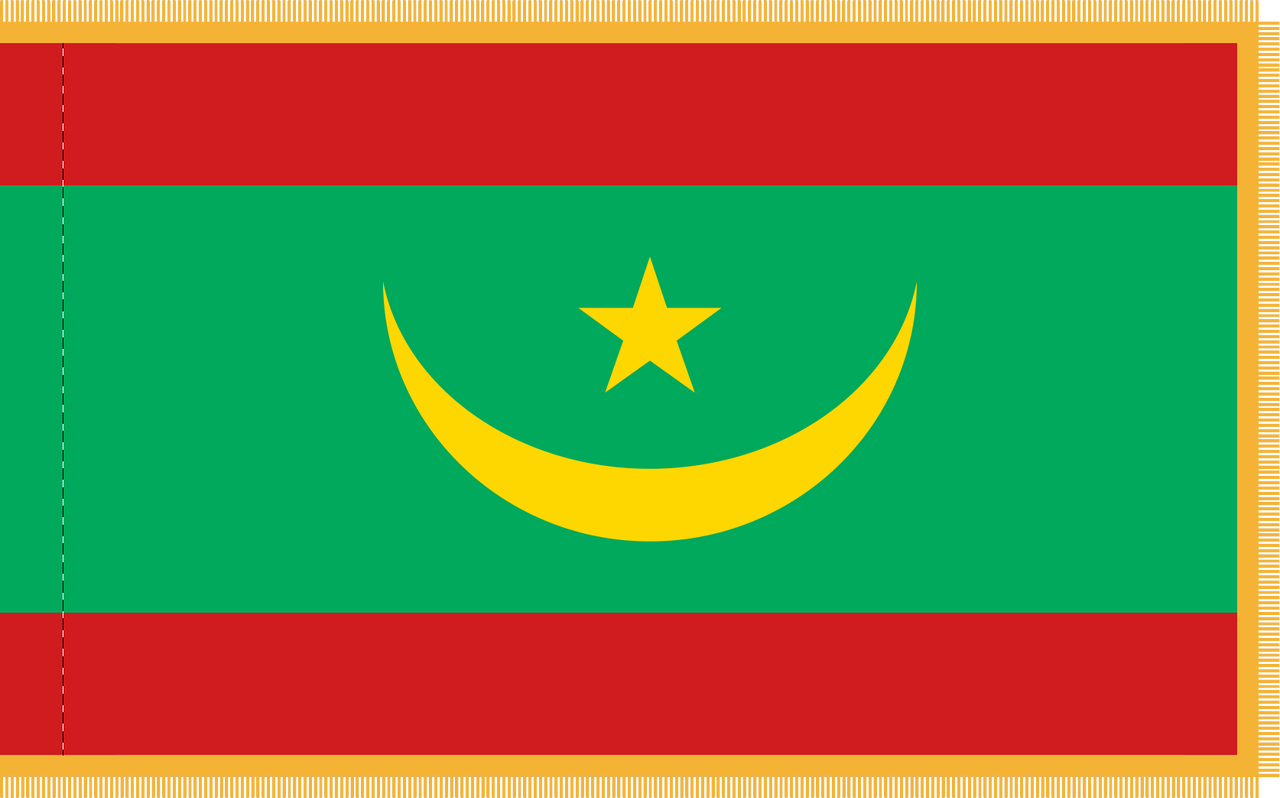 Mauritania Flag for Indoor Use