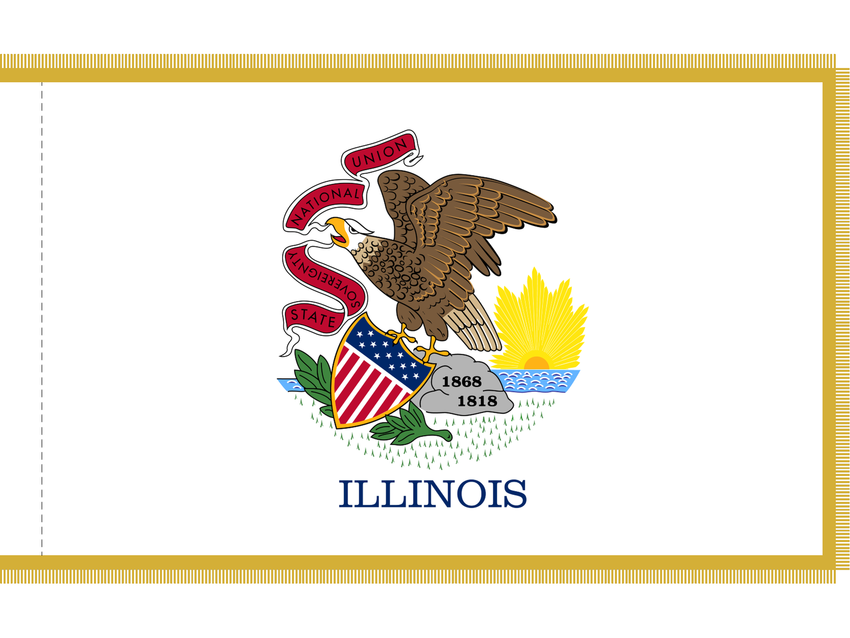 Illinois Flag for Indoor Use