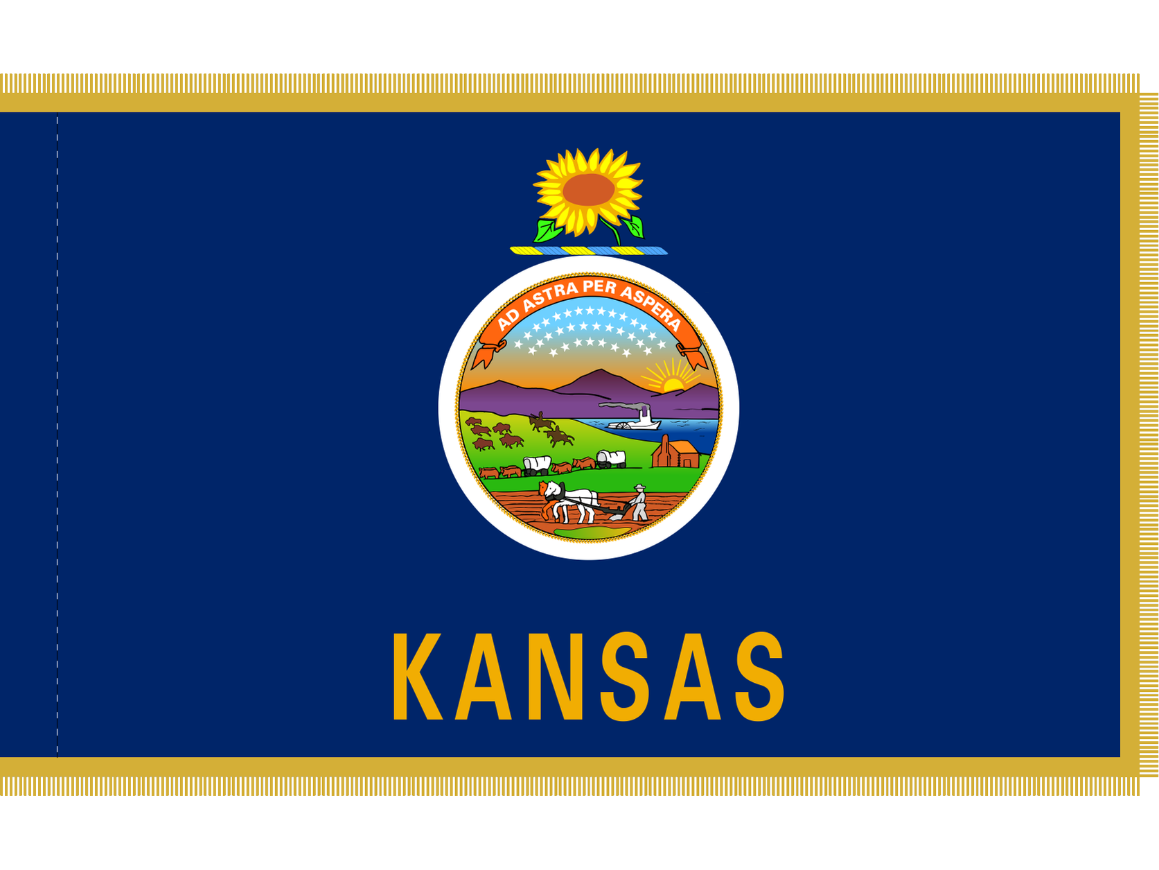 Kansas Flag for Indoor Use