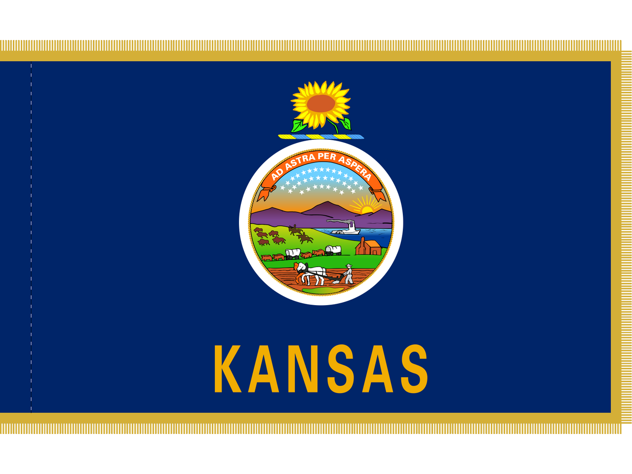 Kansas Indoor Presentation Flagpole Set