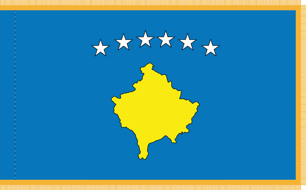 Kosovo Flag for Indoor Use