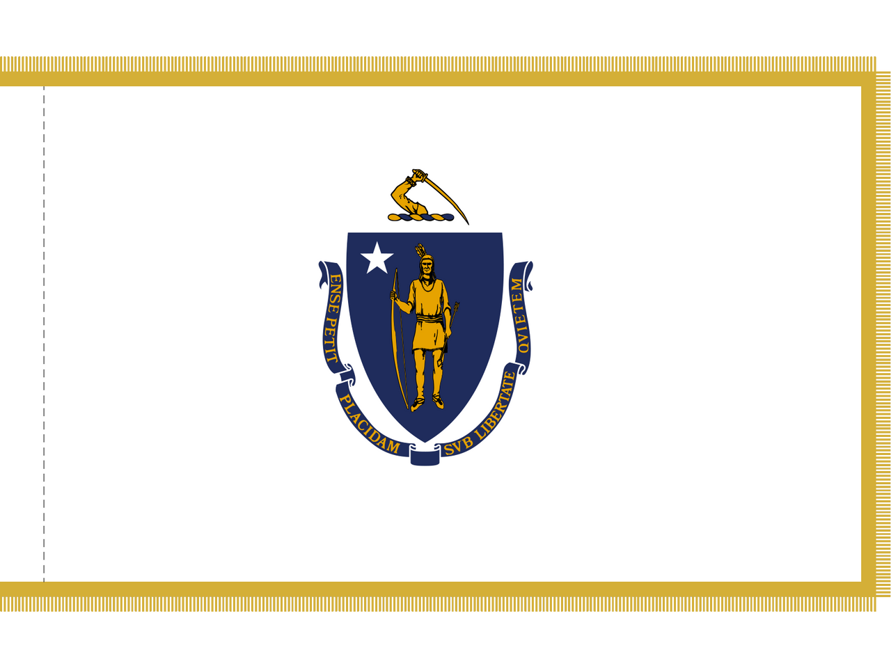 Massachusetts Indoor Presentation Flagpole Set