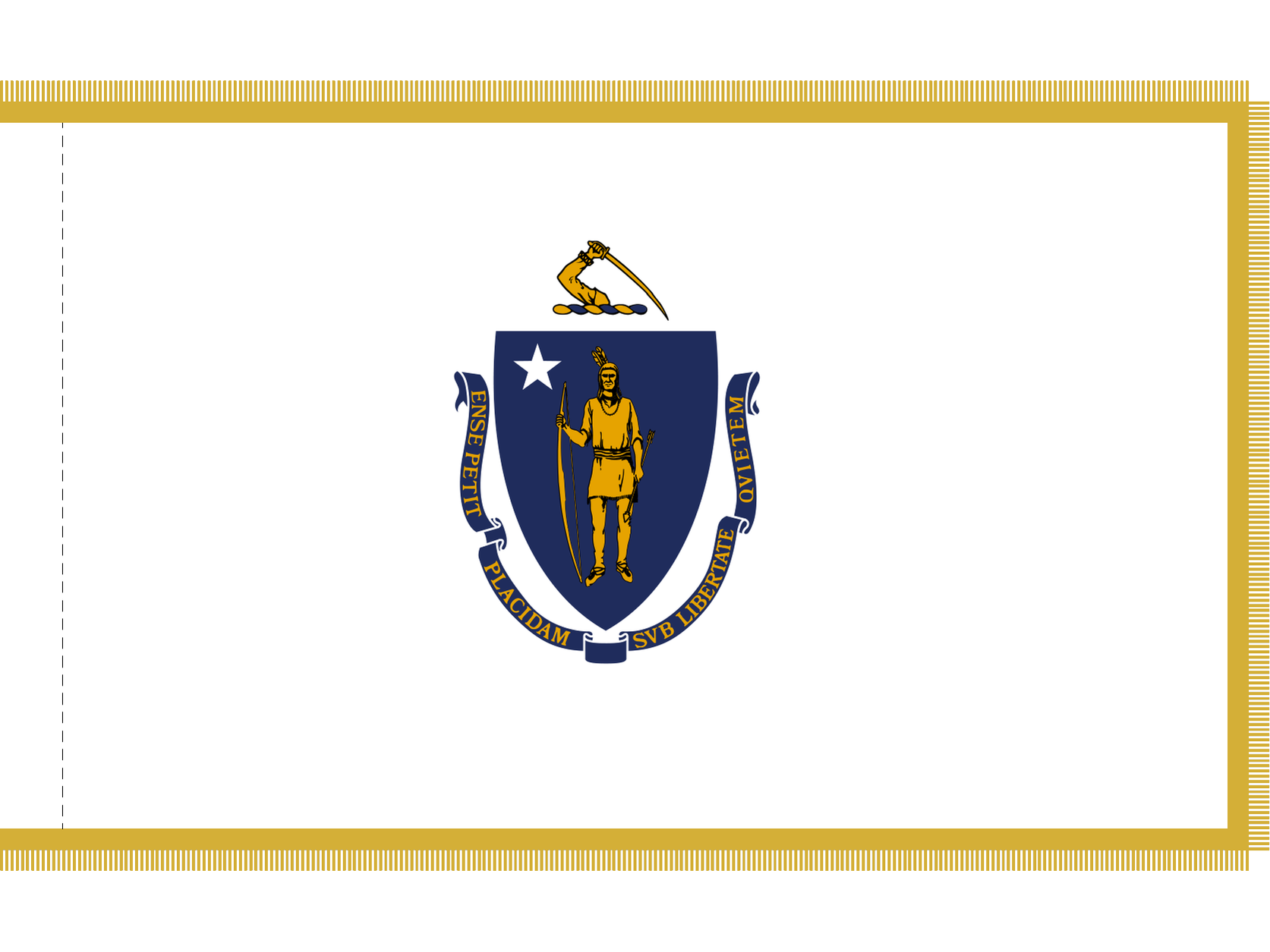 Massachusetts Flag for Indoor Use