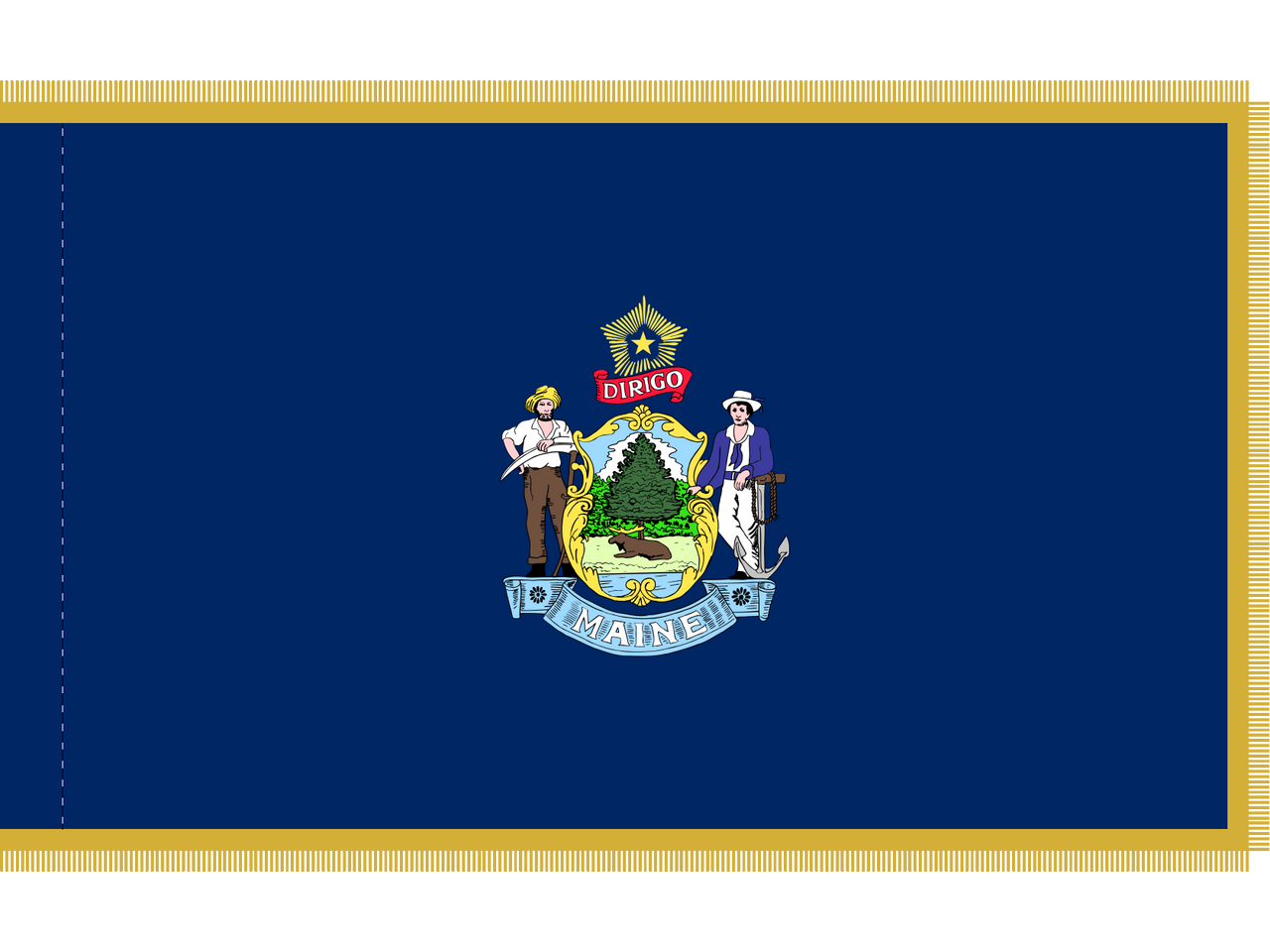 Maine Indoor Presentation Flagpole Set