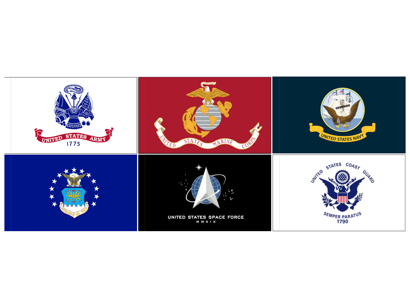 Military Flag Set for Indoor Use