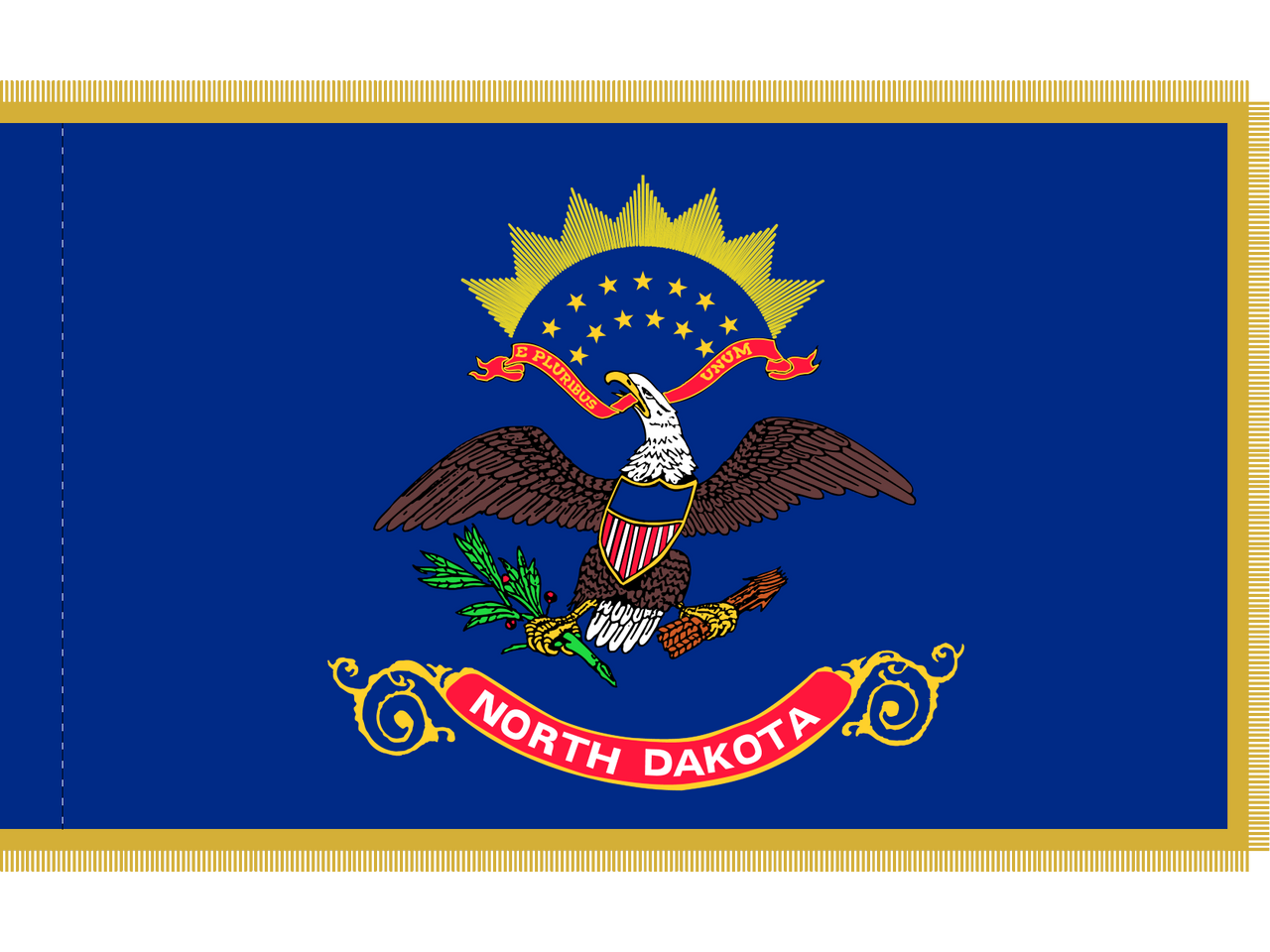 North Dakota Indoor Presentation Flagpole Set