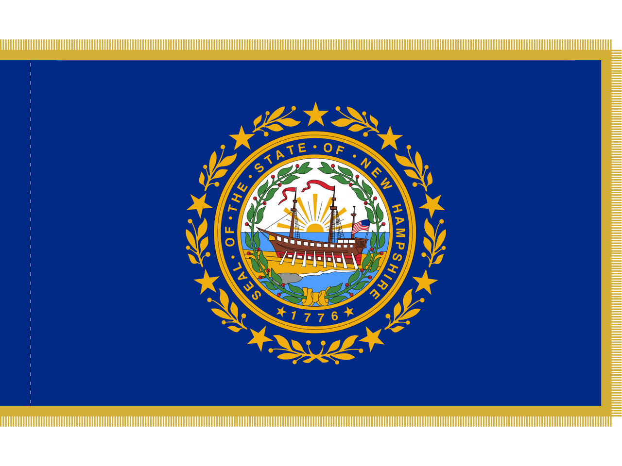 New Hampshire Indoor Presentation Flagpole Set