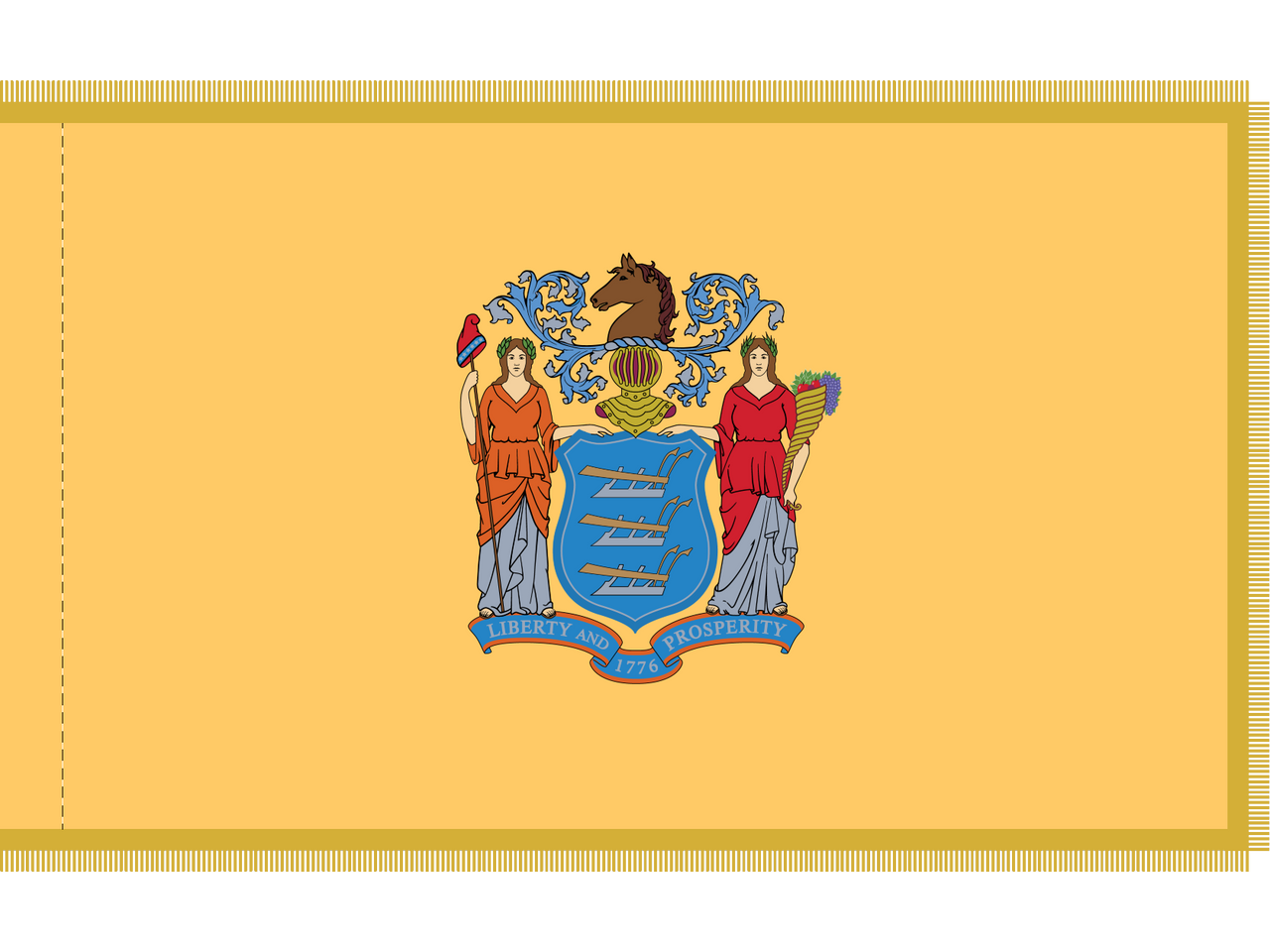 New Jersey Indoor Presentation Flagpole Set
