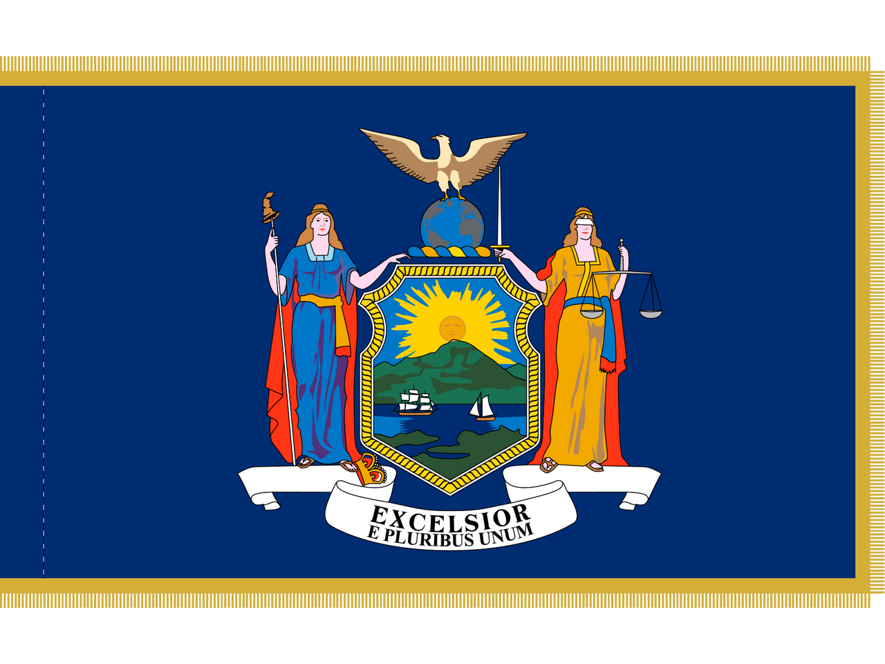 New York Indoor Presentation Flagpole Set