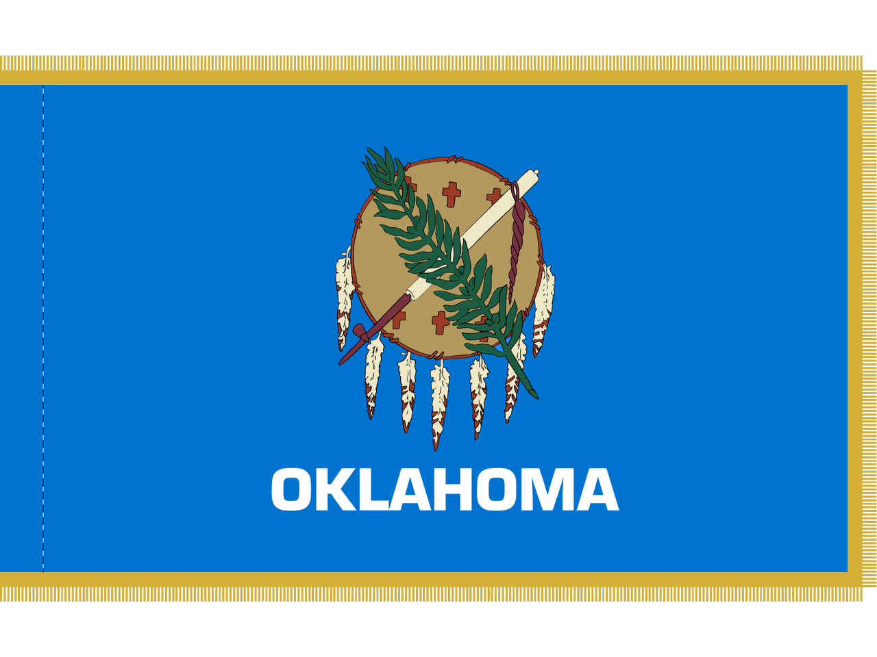 Oklahoma Indoor Presentation Flagpole Set