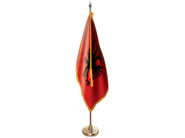 Albania Indoor Presentation Flagpole Set - Oak Pole