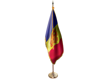 Andorra Indoor Presentation Flagpole Set - Oak Pole
