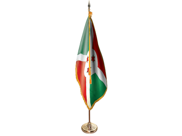 Burundi Indoor Presentation Flagpole Set - Oak Pole