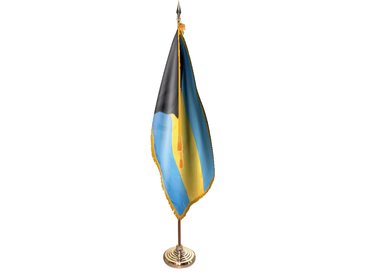 Bahamas Indoor Presentation Flagpole Set - Oak Pole