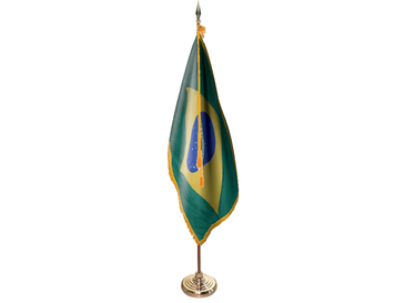 Brazil Indoor Presentation Flagpole Set - Oak Pole