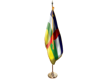 Central African Republic Indoor Presentation Flagpole Set - Oak Pole