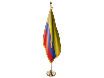 Colombia Indoor Presentation Flagpole Set - Oak Pole