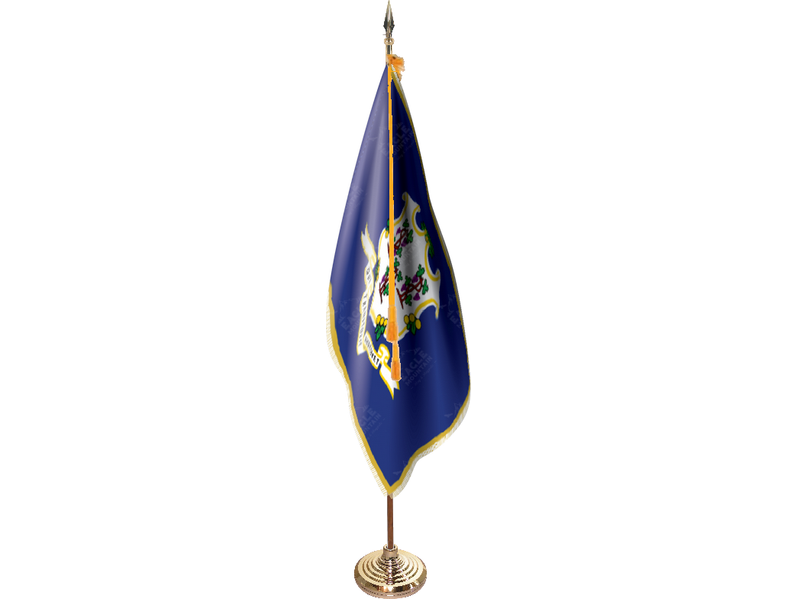 Connecticut Indoor Presentation Flagpole Set
