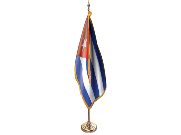 Cuba Indoor Presentation Flagpole Set - Oak Pole