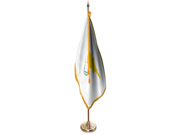 Cyprus Indoor Presentation Flagpole Set - Oak Pole