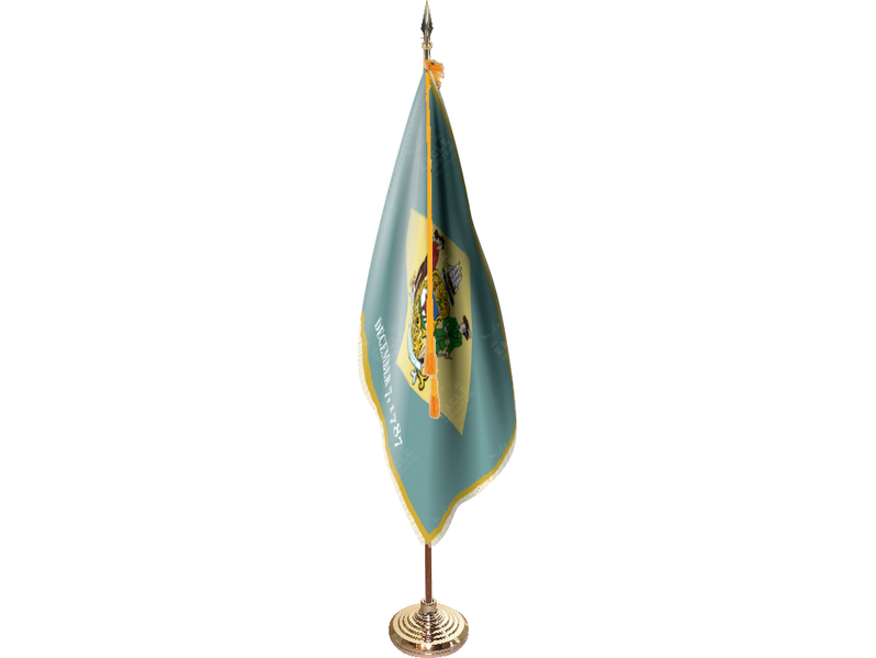 Delaware Indoor Presentation Flagpole Set