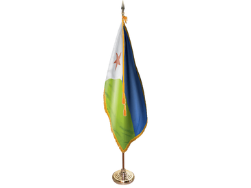 Djibouti Indoor Presentation Flagpole Set - Oak Pole