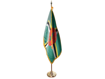 Dominica Indoor Presentation Flagpole Set - Oak Pole