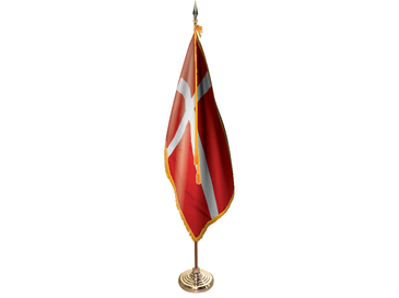 Denmark Indoor Presentation Flagpole Set - Oak Pole