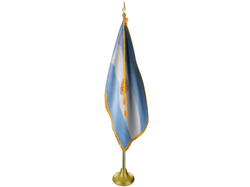 Argentina Indoor Presentation Flagpole Set - 11' Gold Pole