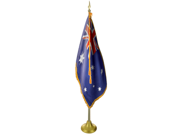 Australia Indoor Presentation Flagpole Set - 11' Gold Pole