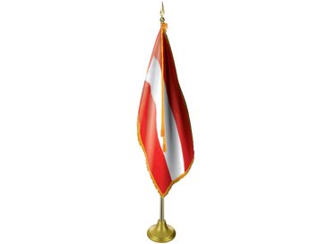 Austria Indoor Presentation Flagpole Set - 11' Gold Pole