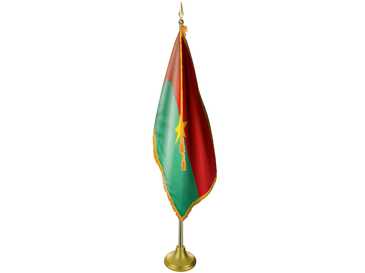Burkina Faso Indoor Presentation Flagpole Set - 11' Gold Pole