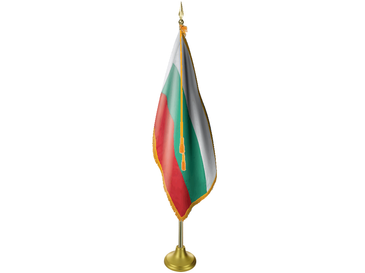 Bulgaria Indoor Presentation Flagpole Set - 11' Gold Pole