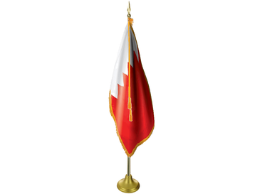 Bahrain Indoor Presentation Flagpole Set - 11' Gold Pole