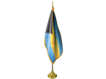 Bahamas Indoor Presentation Flagpole Set - 11' Gold Pole