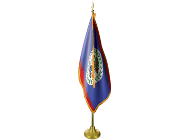 Belize Indoor Presentation Flagpole Set - 11' Gold Pole
