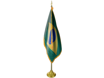 Brazil Indoor Presentation Flagpole Set - 11' Gold Pole