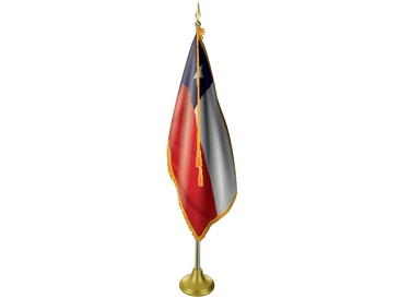 Chile Indoor Presentation Flagpole Set - 11' Gold Pole