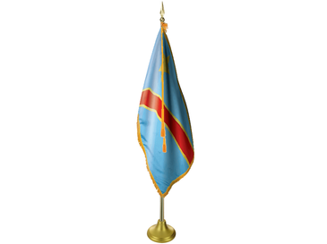 Democratic Republic of the Congo Indoor Presentation Flagpole Set - 11' Gold Pole